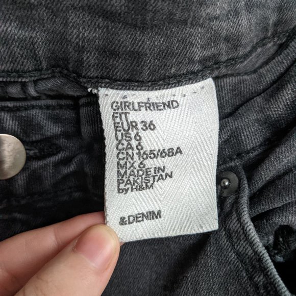 H&M Divided Grey/Gray Girlfriend Jeans sz 6 - Picture 7 of 10